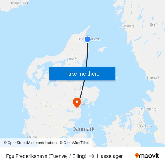 Fgu Frederikshavn (Tuenvej / Elling) to Hasselager map