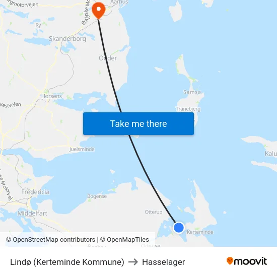 Lindø (Kerteminde Kommune) to Hasselager map