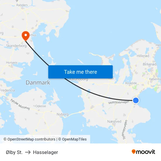 Ølby St. to Hasselager map