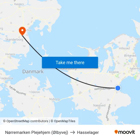 Nørremarken Plejehjem (Ølbyvej) to Hasselager map