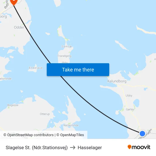 Slagelse St. (Ndr.Stationsvej) to Hasselager map