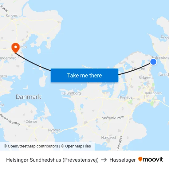 Helsingør Sundhedshus (Prøvestensvej) to Hasselager map