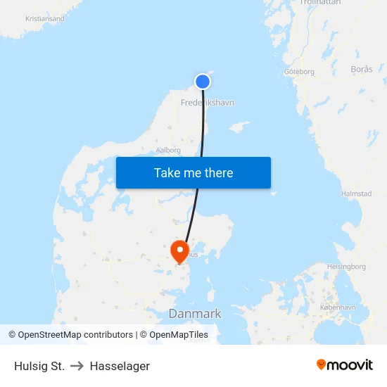 Hulsig St. to Hasselager map