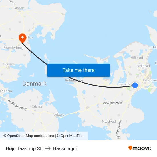 Høje Taastrup St. to Hasselager map