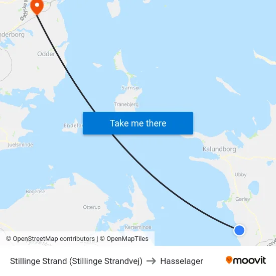 Stillinge Strand (Stillinge Strandvej) to Hasselager map