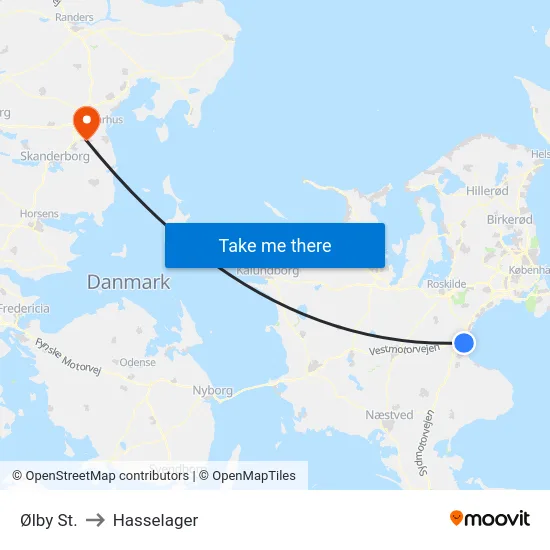 Ølby St. to Hasselager map