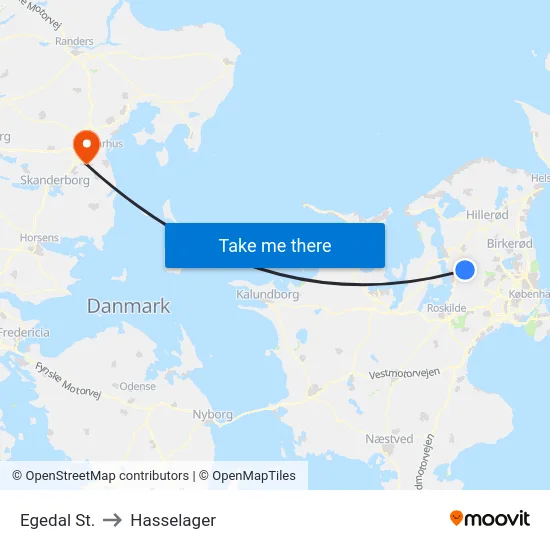 Egedal St. to Hasselager map
