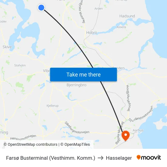 Farsø Busterminal (Vesthimm. Komm.) to Hasselager map