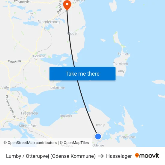 Lumby / Otterupvej (Odense Kommune) to Hasselager map