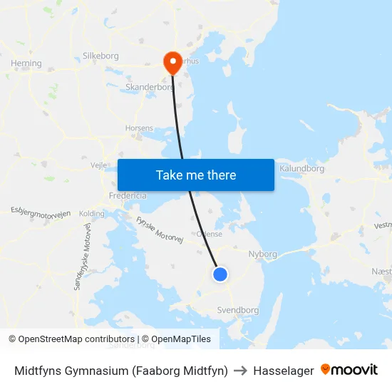 Midtfyns Gymnasium (Faaborg Midtfyn) to Hasselager map