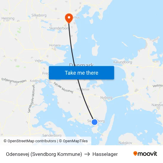 Odensevej (Svendborg Kommune) to Hasselager map