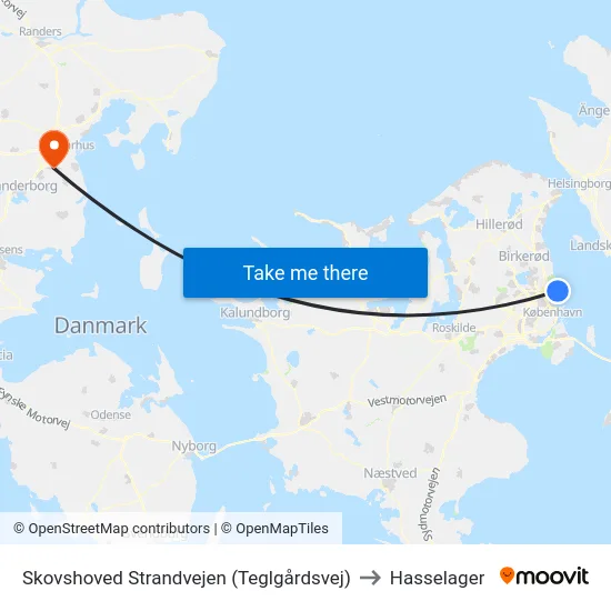 Skovshoved Strandvejen (Teglgårdsvej) to Hasselager map