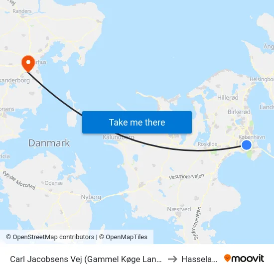 Carl Jacobsens Vej (Gammel Køge Landevej) to Hasselager map