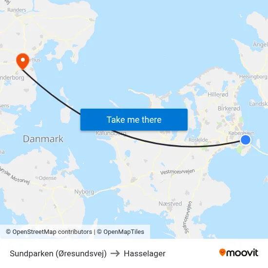 Sundparken (Øresundsvej) to Hasselager map