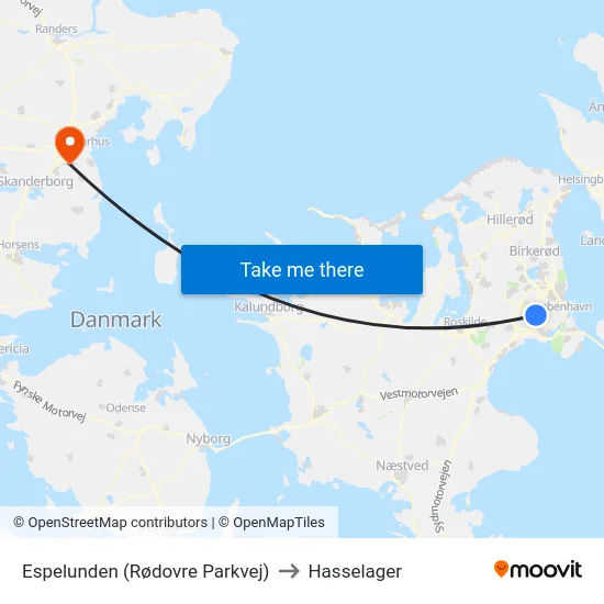 Espelunden (Rødovre Parkvej) to Hasselager map