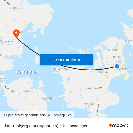 Lautrupbjerg (Lautrupparken) to Hasselager map