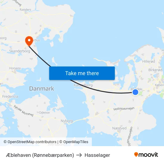 Æblehaven (Rønnebærparken) to Hasselager map