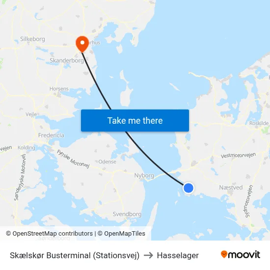 Skælskør Busterminal (Stationsvej) to Hasselager map