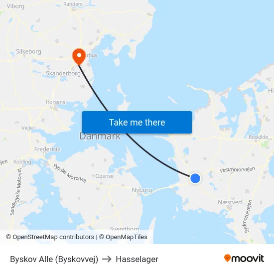 Byskov Alle (Byskovvej) to Hasselager map
