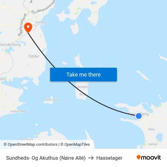 Sundheds- Og Akuthus (Nørre Allé) to Hasselager map