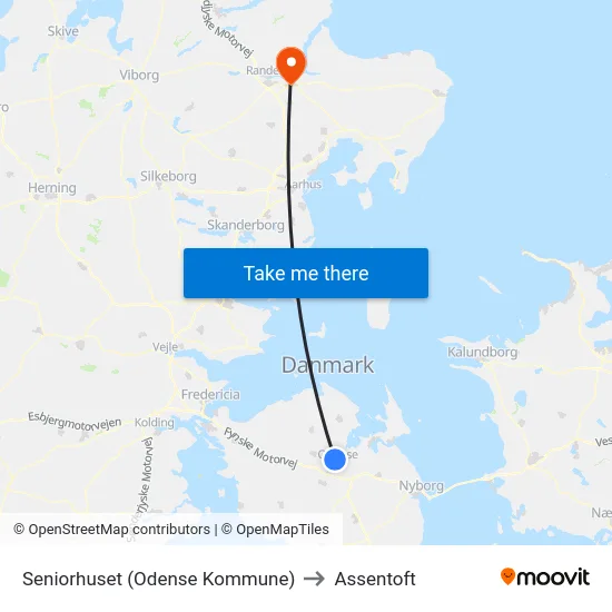 Seniorhuset (Odense Kommune) to Assentoft map