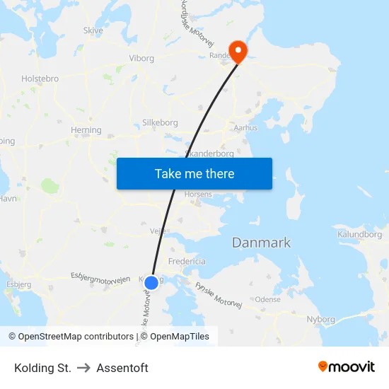 Kolding St. to Assentoft map