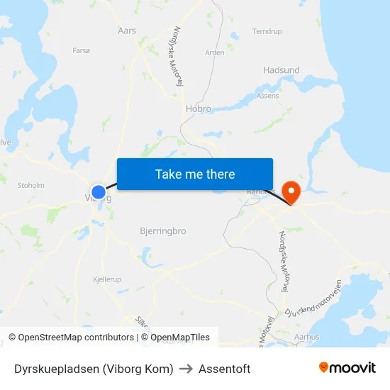 Dyrskuepladsen (Viborg Kom) to Assentoft map