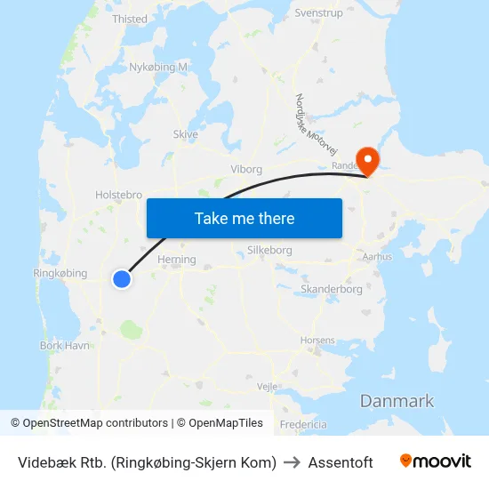 Videbæk Rtb. (Ringkøbing-Skjern Kom) to Assentoft map