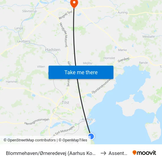 Blommehaven/Ørneredevej (Aarhus Kom) to Assentoft map