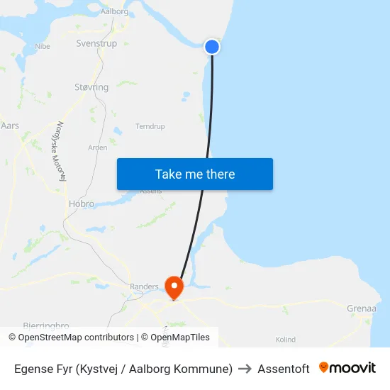 Egense Fyr (Kystvej / Aalborg Kommune) to Assentoft map