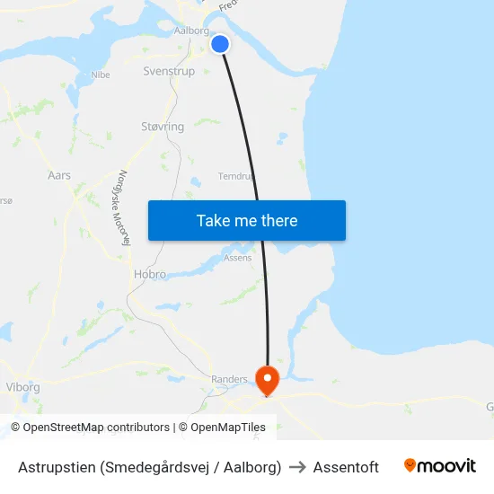 Astrupstien (Smedegårdsvej / Aalborg) to Assentoft map