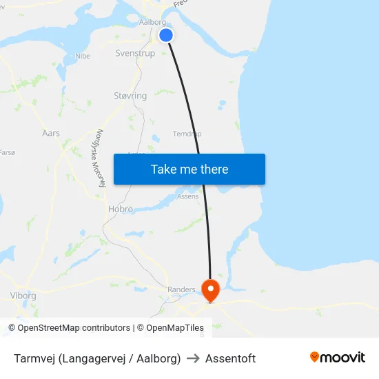 Tarmvej (Langagervej / Aalborg) to Assentoft map