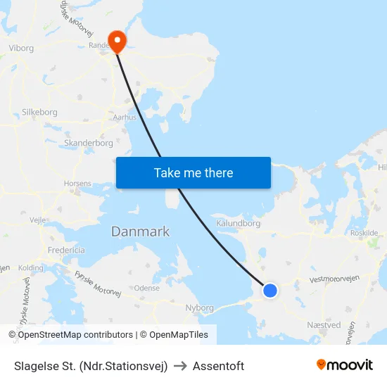 Slagelse St. (Ndr.Stationsvej) to Assentoft map