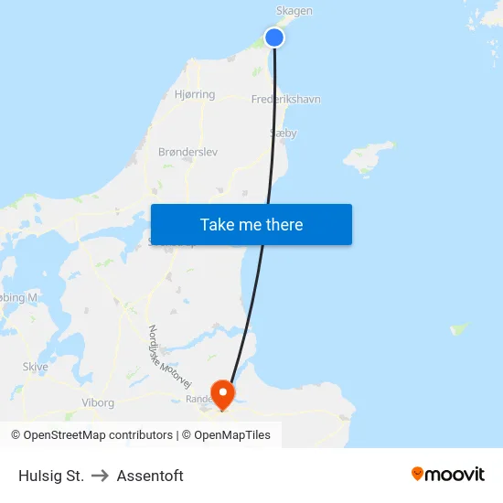 Hulsig St. to Assentoft map