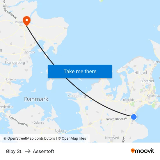 Ølby St. to Assentoft map