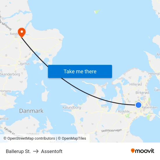 Ballerup St. to Assentoft map