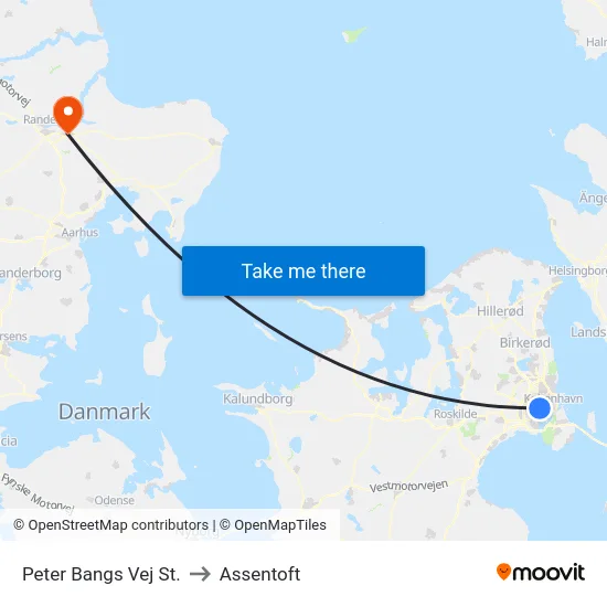 Peter Bangs Vej St. to Assentoft map