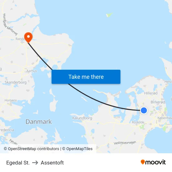 Egedal St. to Assentoft map