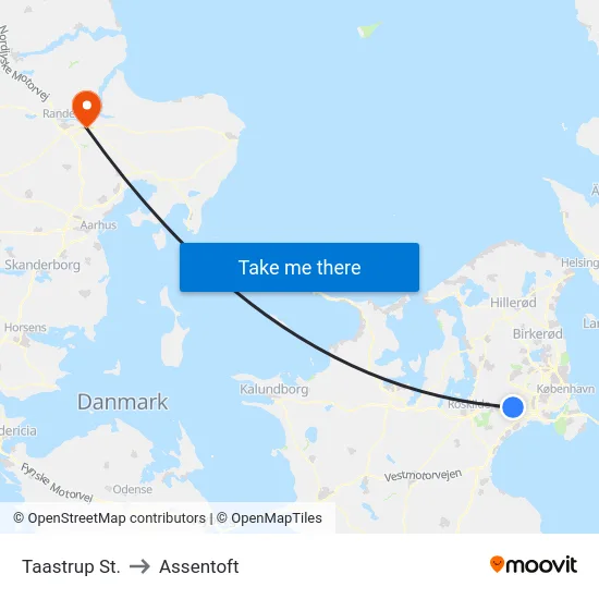 Taastrup St. to Assentoft map