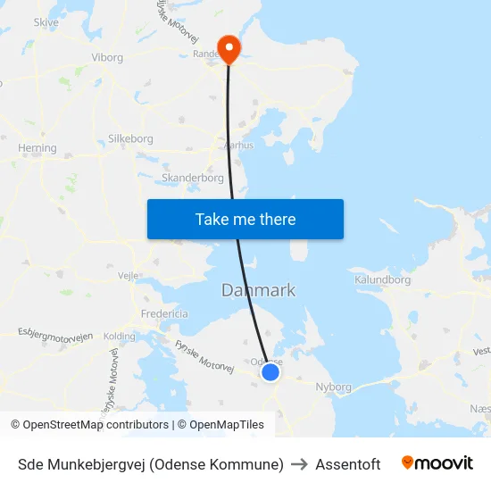 Sde Munkebjergvej (Odense Kommune) to Assentoft map
