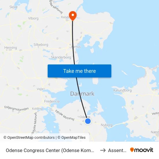 Odense Congress Center (Odense Kommune) to Assentoft map