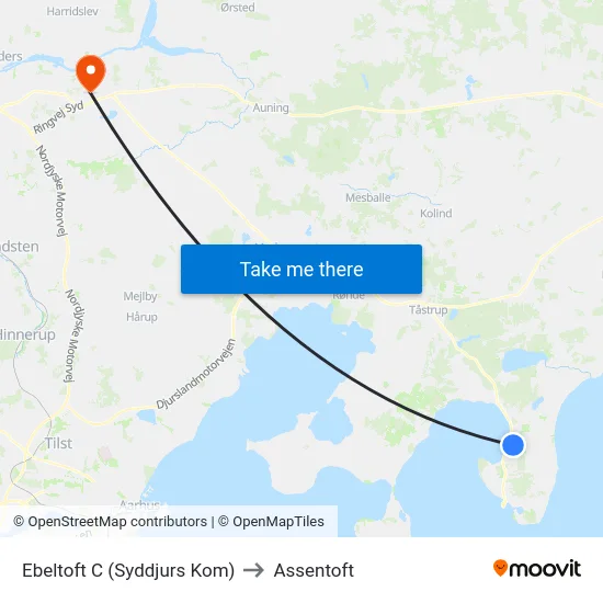 Ebeltoft C (Syddjurs Kom) to Assentoft map