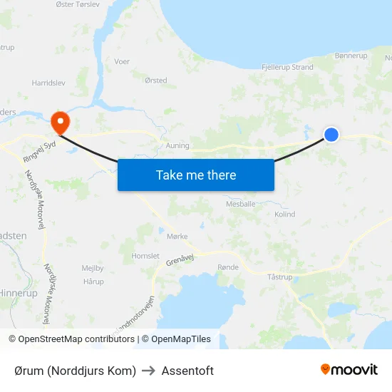 Ørum (Norddjurs Kom) to Assentoft map