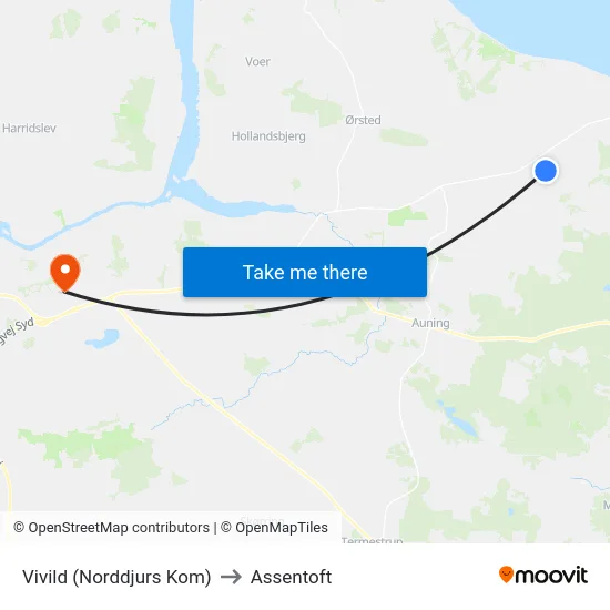 Vivild (Norddjurs Kom) to Assentoft map