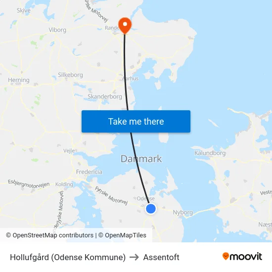 Hollufgård (Odense Kommune) to Assentoft map