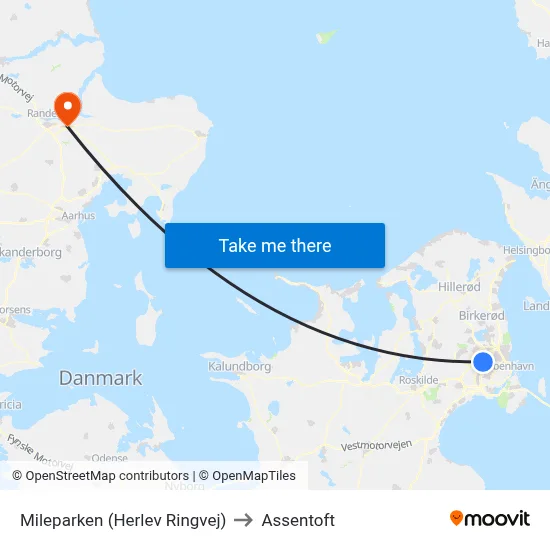 Mileparken (Herlev Ringvej) to Assentoft map