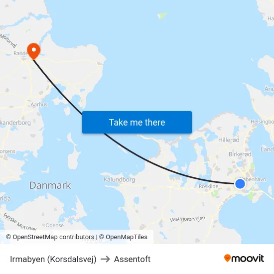 Irmabyen (Korsdalsvej) to Assentoft map