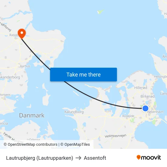 Lautrupbjerg (Lautrupparken) to Assentoft map