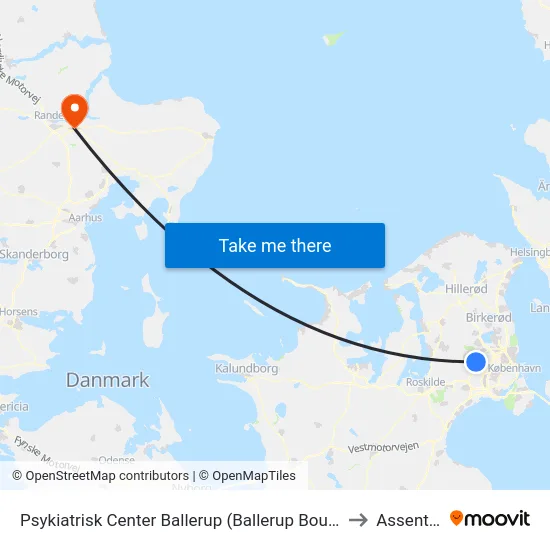Psykiatrisk Center Ballerup (Ballerup Boulevard) to Assentoft map
