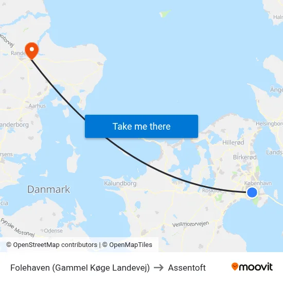Folehaven (Gammel Køge Landevej) to Assentoft map